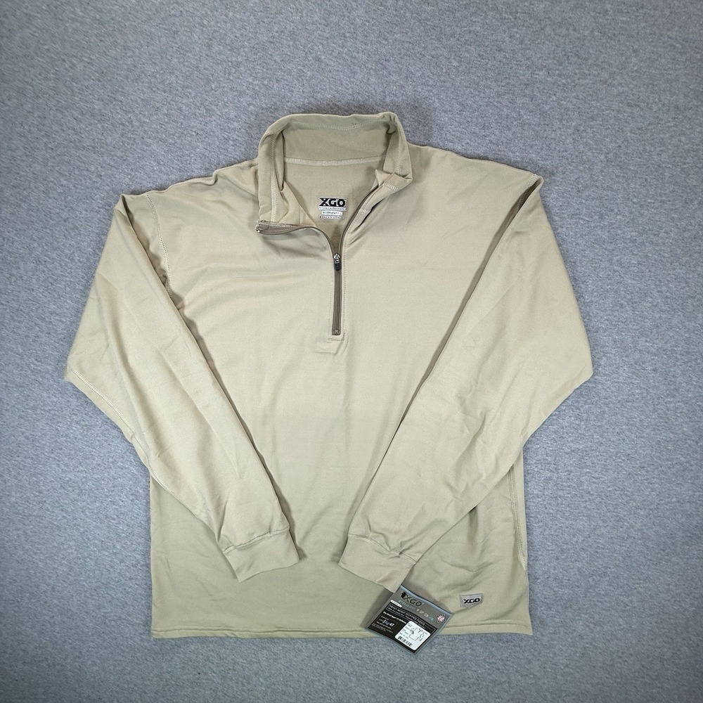 New Xgo Men's Phase 4 Zip Mock Color Desert Sand Size Large 4P11DQ-M-700 NWT